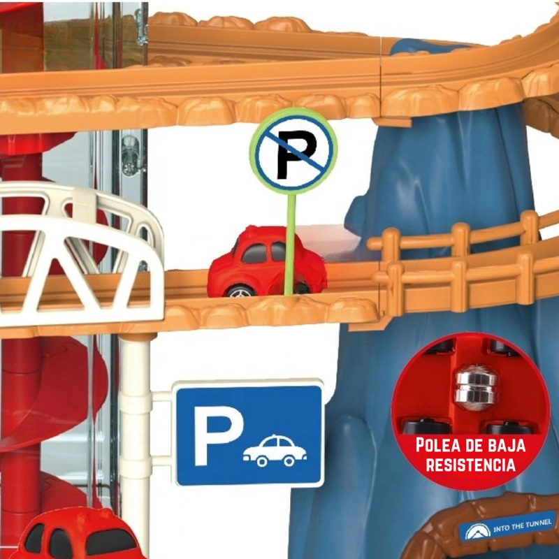 PISTA DE AUTOS DINOSAURIO CON ASCENSOR Y ESPIRAL - 4