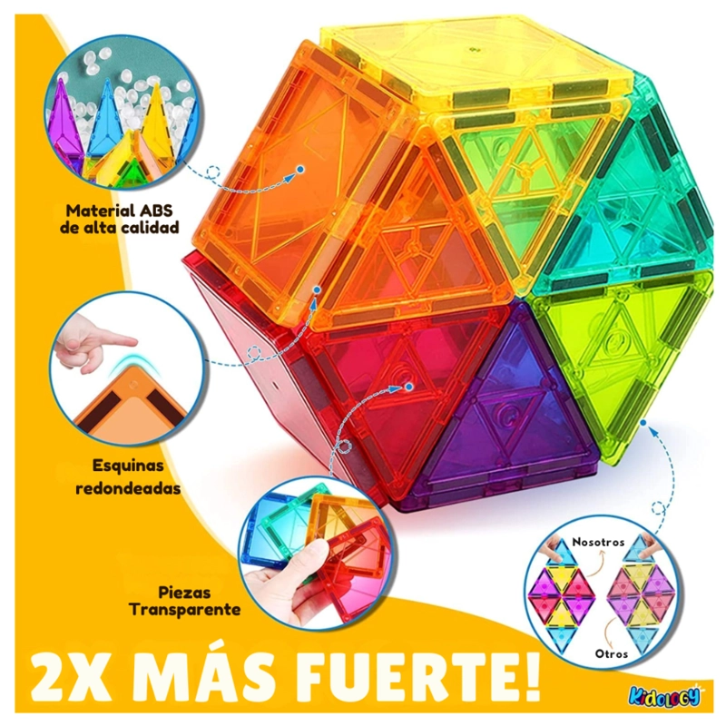 SET DE BLOQUES MAGNE TICOS DE CONSTRUCCION – 120 PIEZAS - 5