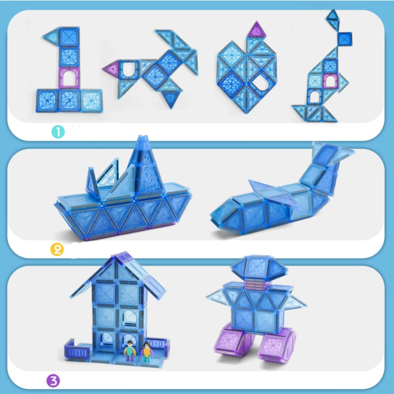 SET DE BLOQUES MAGNE TICOS DE CONSTRUCCION – 128 PIEZAS - 2