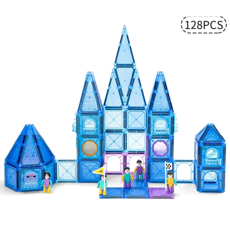 SET DE BLOQUES MAGNE TICOS DE CONSTRUCCION – 128 PIEZAS - 6