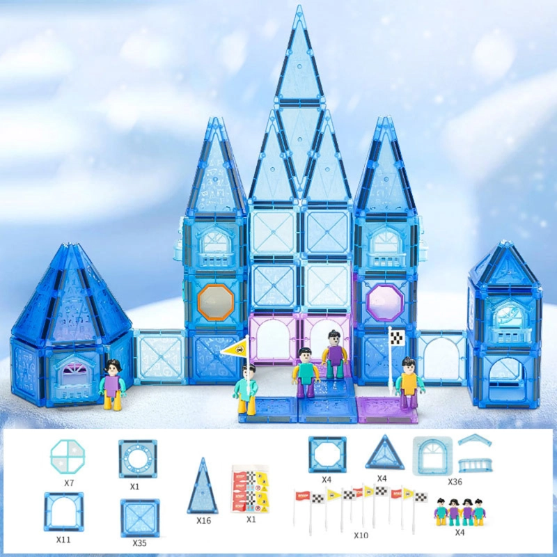 SET DE BLOQUES MAGNE TICOS DE CONSTRUCCION – 128 PIEZAS - 7