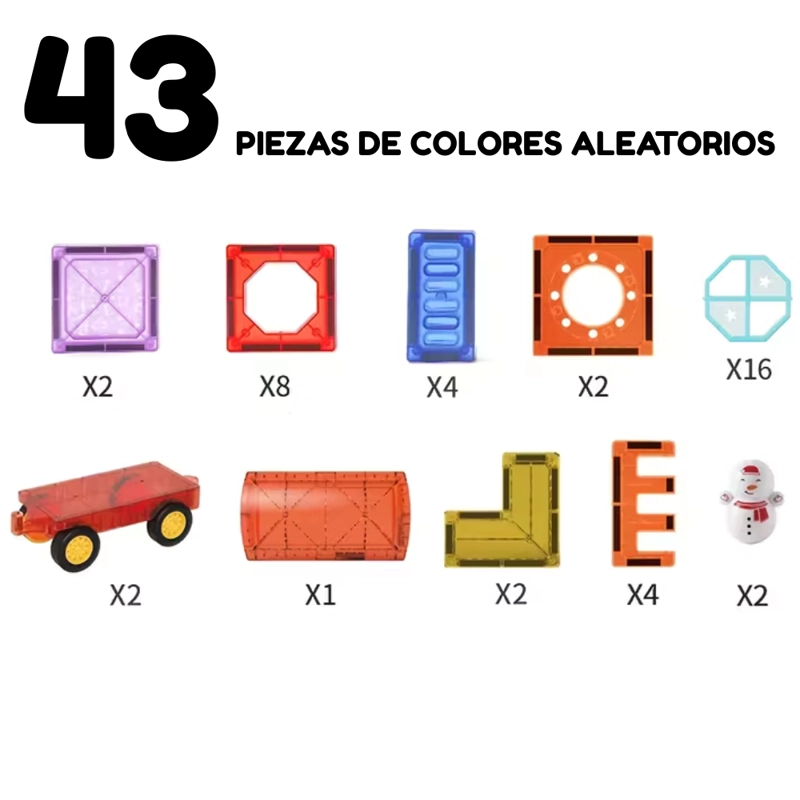 SET DE BLOQUES MAGNE TICOS CON ACCESORIOS Y VEHICULO – 43 PCS - 6