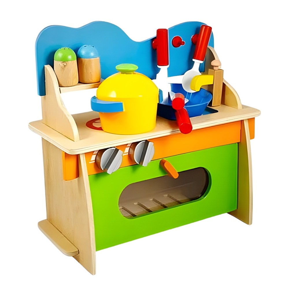 COCINA INFANTIL DE MADERA EDUCATIVA MONTESSORI - 1