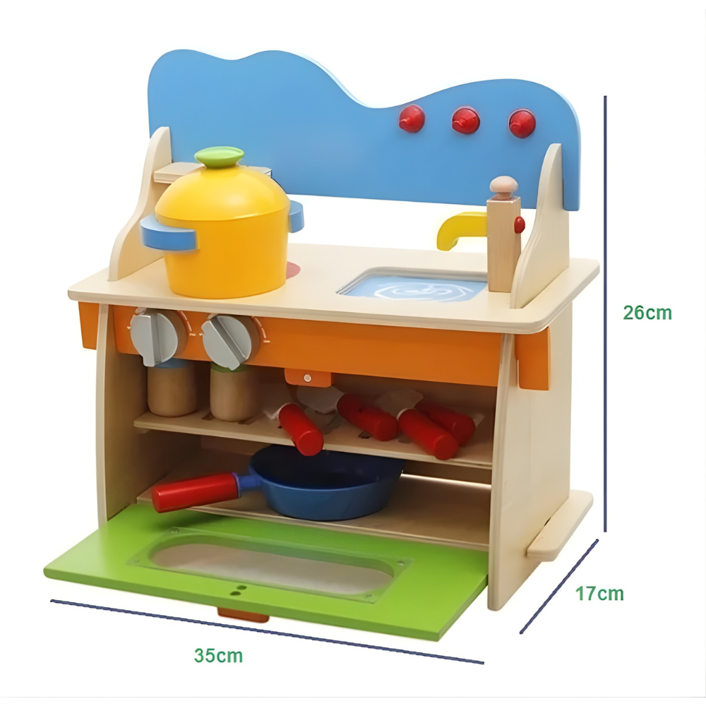 COCINA INFANTIL DE MADERA EDUCATIVA MONTESSORI - 7
