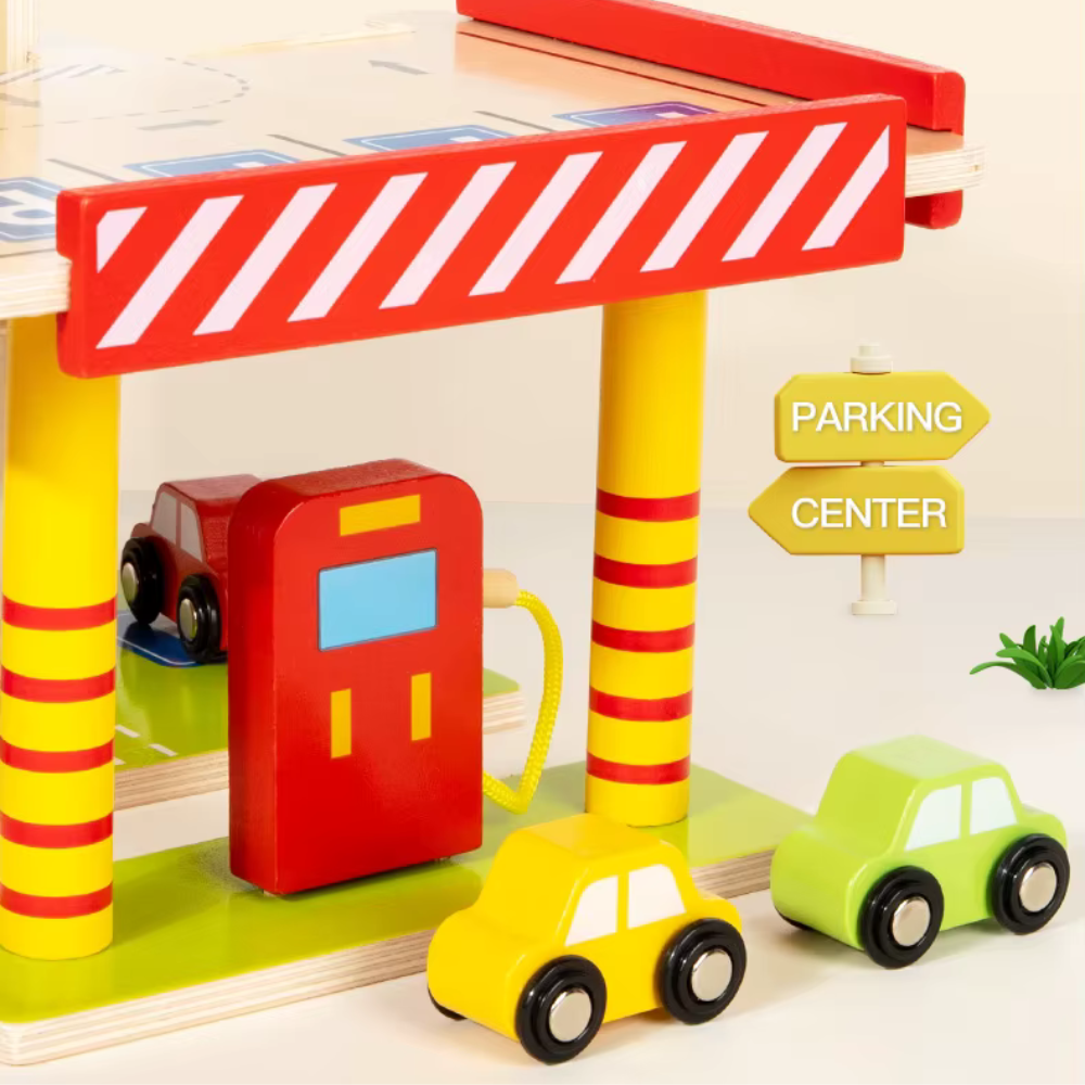 JUEGO ESTACIONAMIENTO DIDACTICO DE MADERA MONTESSORI - 2
