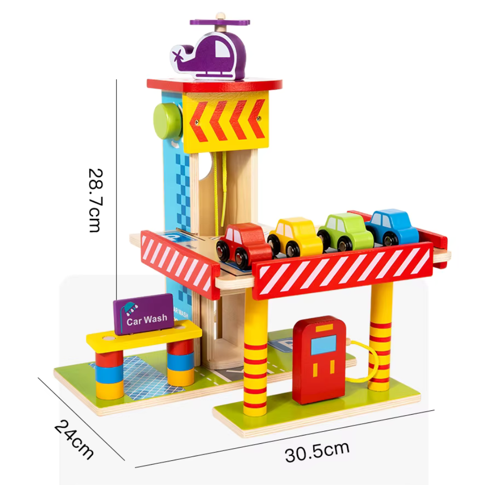 JUEGO ESTACIONAMIENTO DIDACTICO DE MADERA MONTESSORI - 7