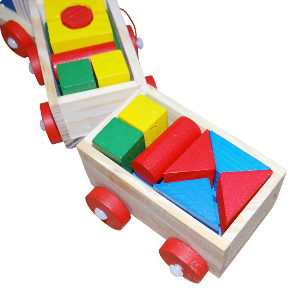 TREN DE MADERA EDUCATIVO CON BAGONES MONTESSORI - 2