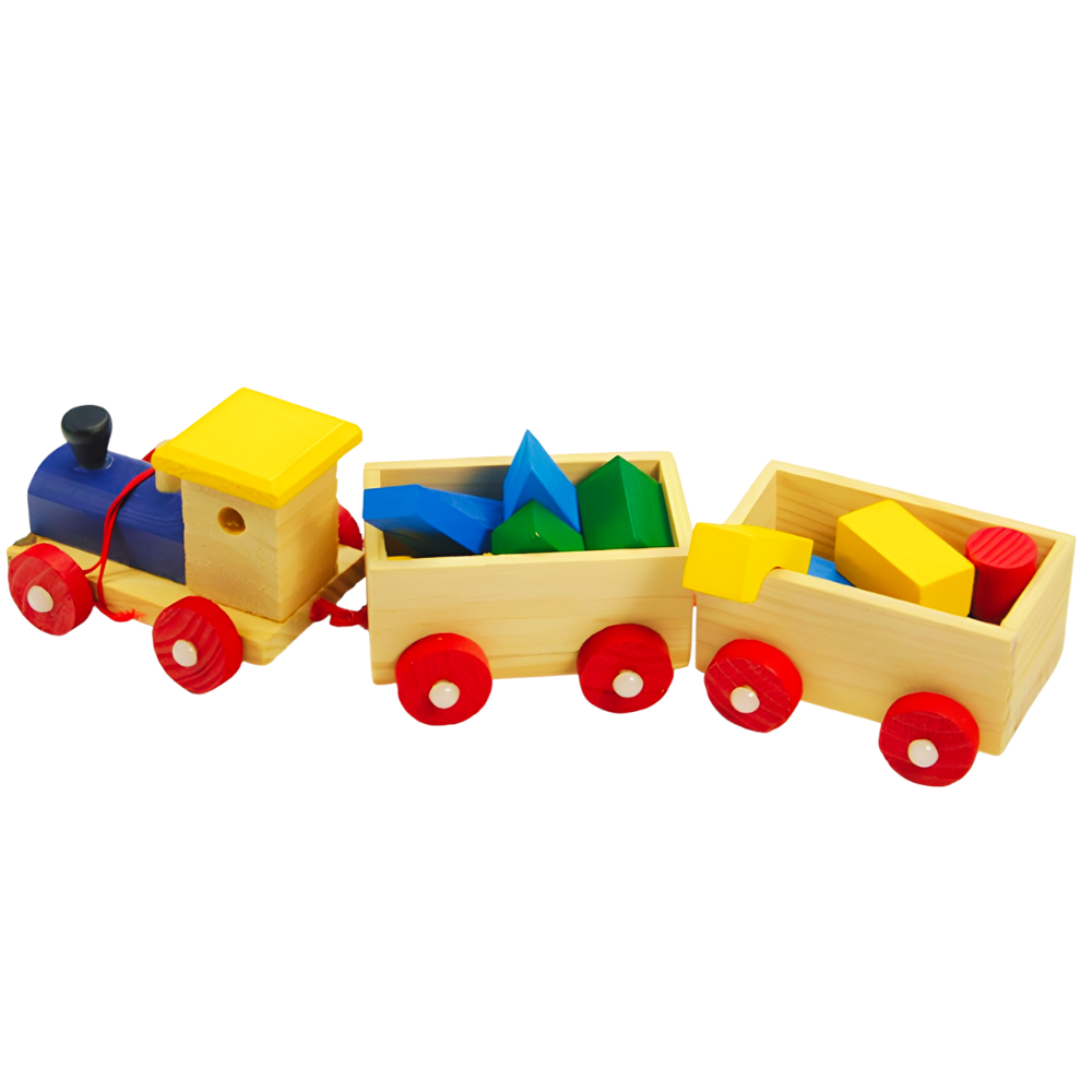 TREN DE MADERA EDUCATIVO CON BAGONES MONTESSORI - 4