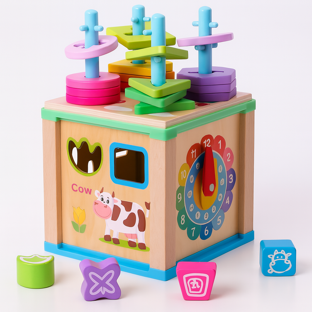 JUEGO MULTIFUNCION 4 EN 1 DE MADERA MONTESSORI - 1