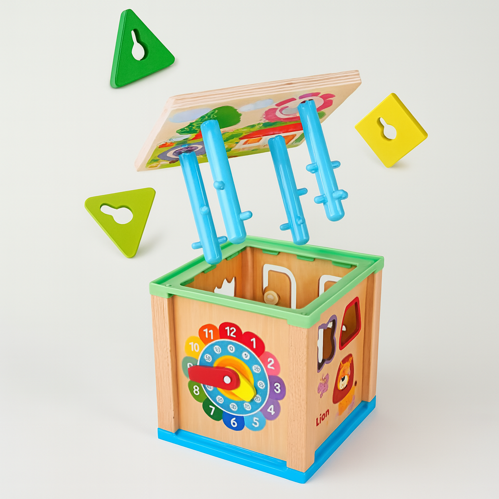 JUEGO MULTIFUNCION 4 EN 1 DE MADERA MONTESSORI - 2