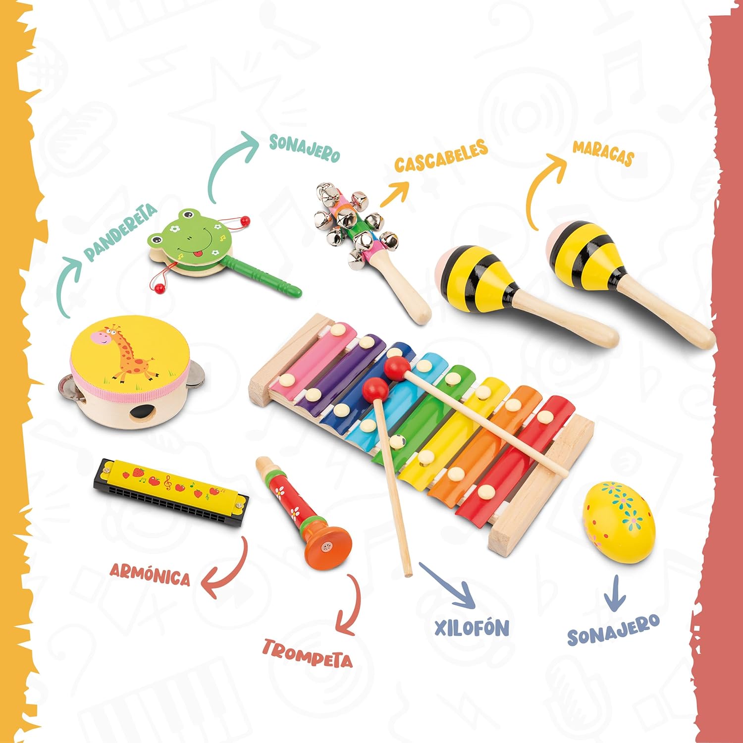 SET DE INSTRUMENTOS MUSICALES DE MADERA MONTESSORI - 3