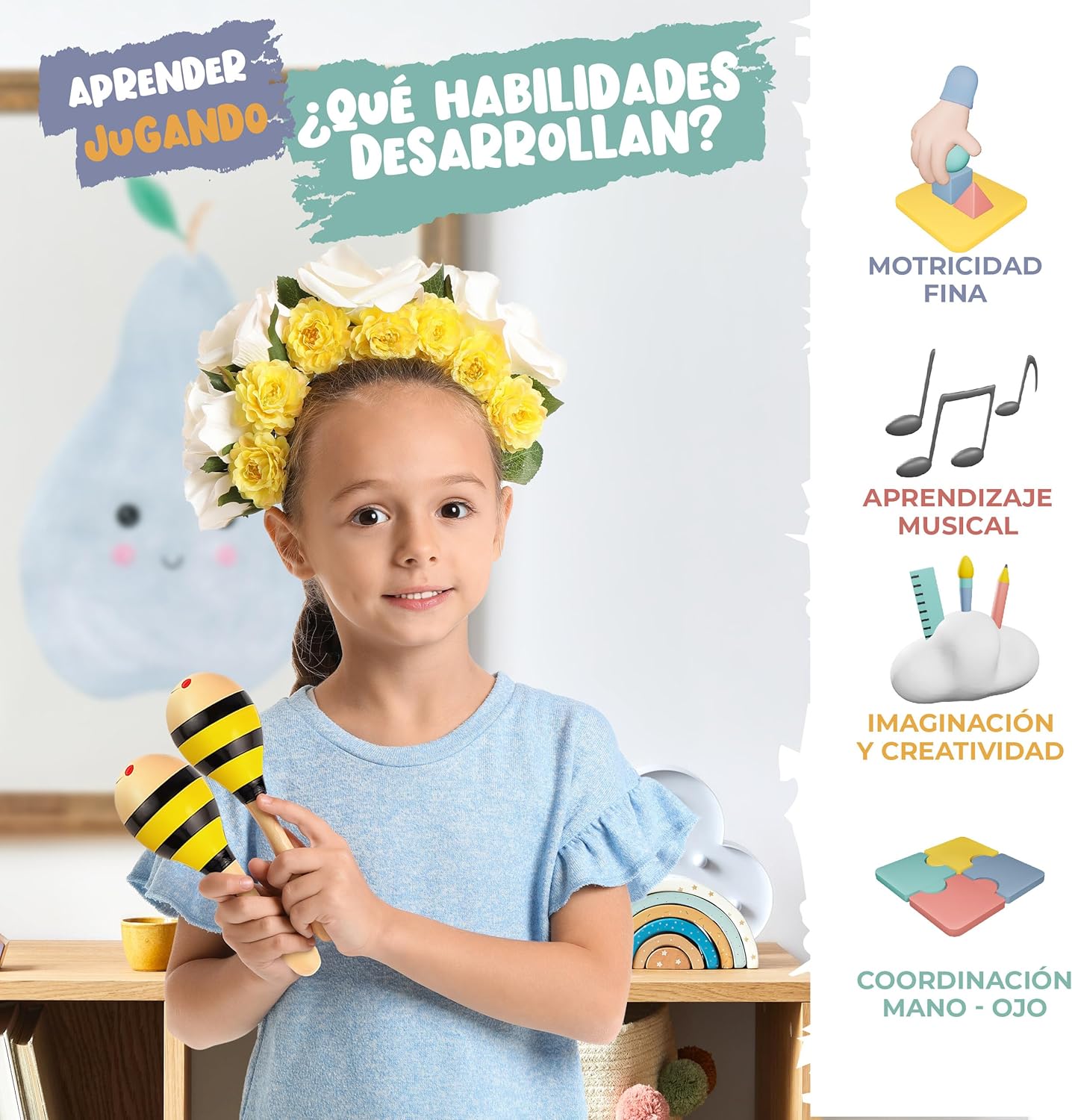 SET DE INSTRUMENTOS MUSICALES DE MADERA MONTESSORI - 4