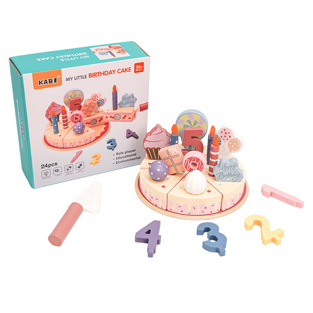 PASTEL JUEGO DIDACTICO ROSA  DE MADERA MONTESSORI - 1