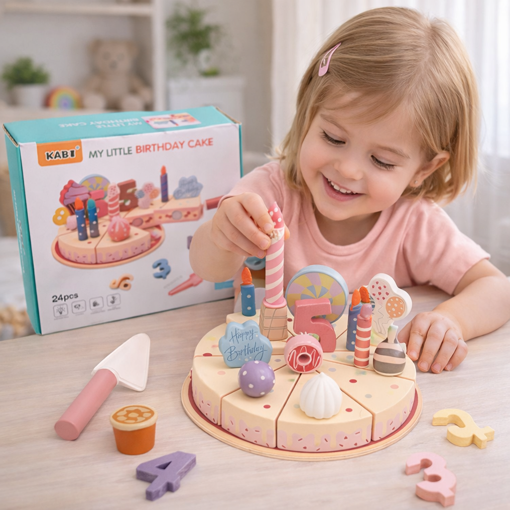 PASTEL JUEGO DIDACTICO ROSA  DE MADERA MONTESSORI - 7