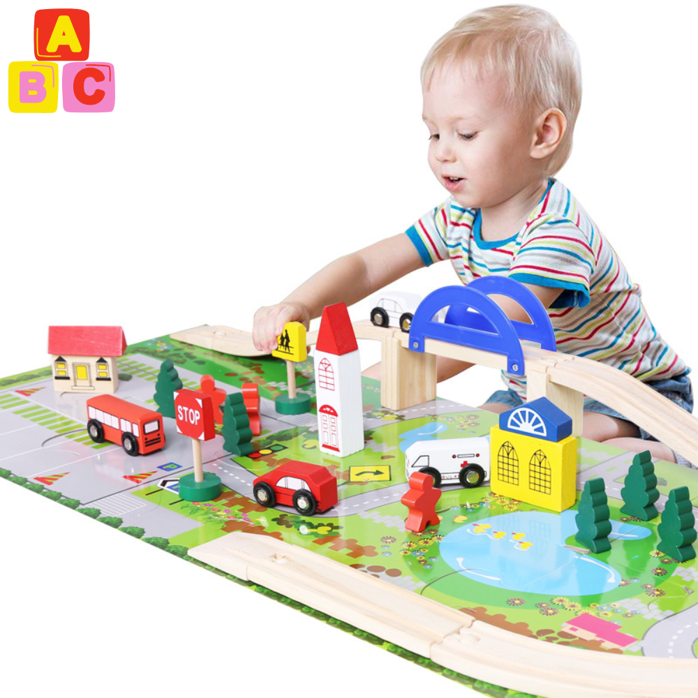 PISTA CON PUENTE DE MADERA MONTESSORI - 1