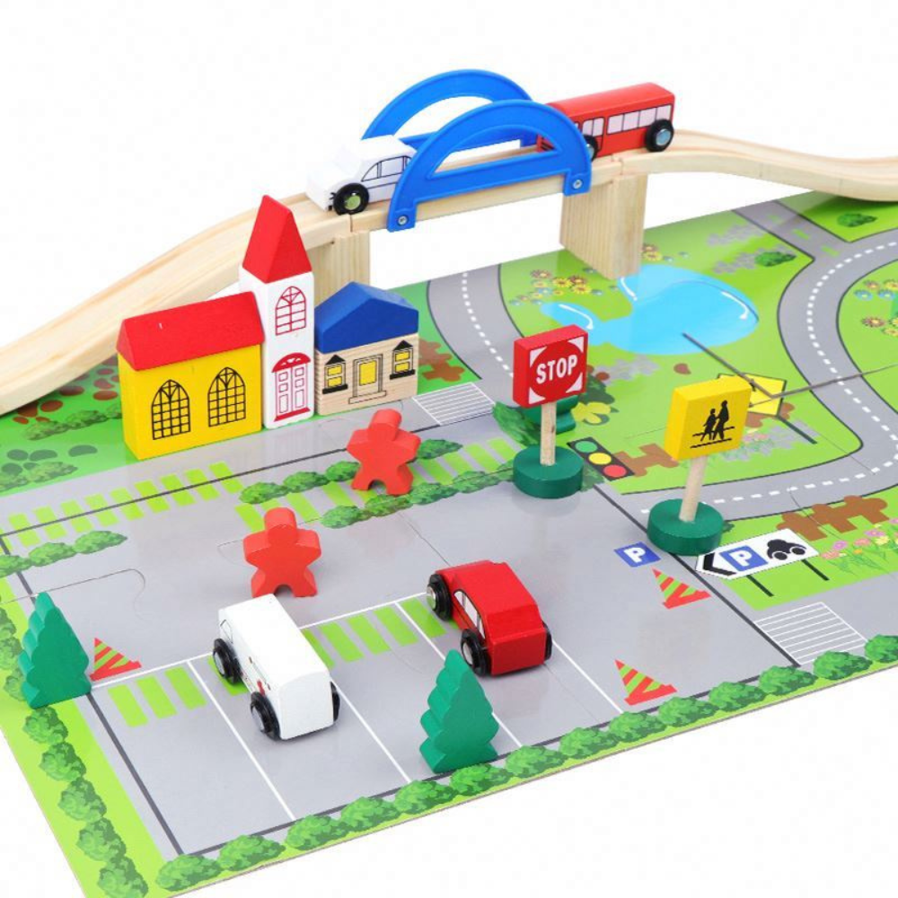PISTA CON PUENTE DE MADERA MONTESSORI - 5