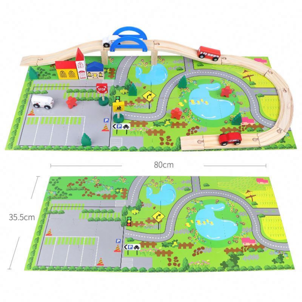 PISTA CON PUENTE DE MADERA MONTESSORI - 7