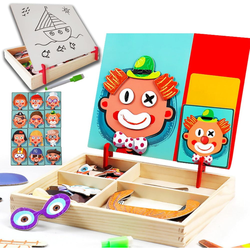 JUEGO DE EXPRESIONES FACIALES DE MADERA MONTESSORI - 1