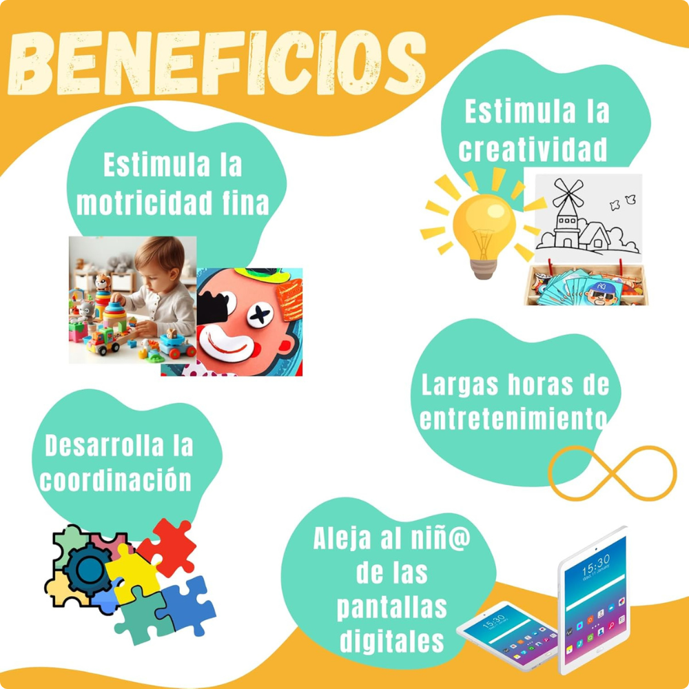 JUEGO DE EXPRESIONES FACIALES DE MADERA MONTESSORI - 2