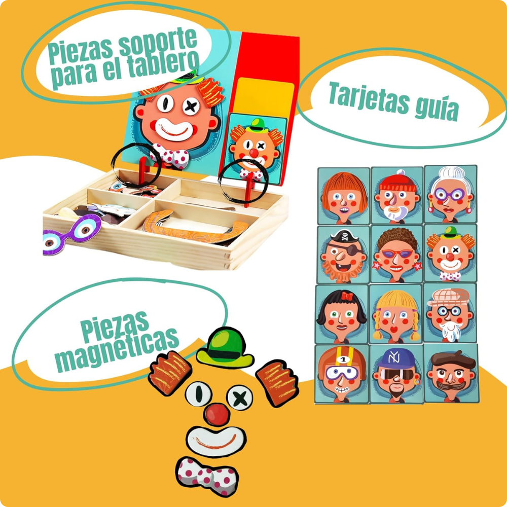 JUEGO DE EXPRESIONES FACIALES DE MADERA MONTESSORI - 4