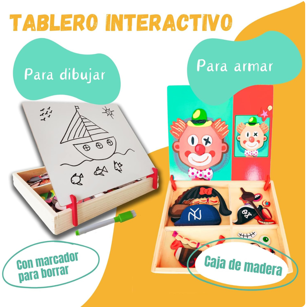 JUEGO DE EXPRESIONES FACIALES DE MADERA MONTESSORI - 5