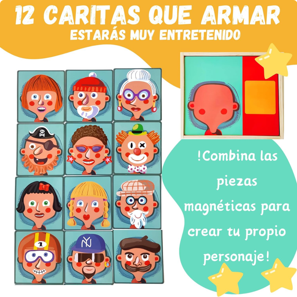 JUEGO DE EXPRESIONES FACIALES DE MADERA MONTESSORI - 6