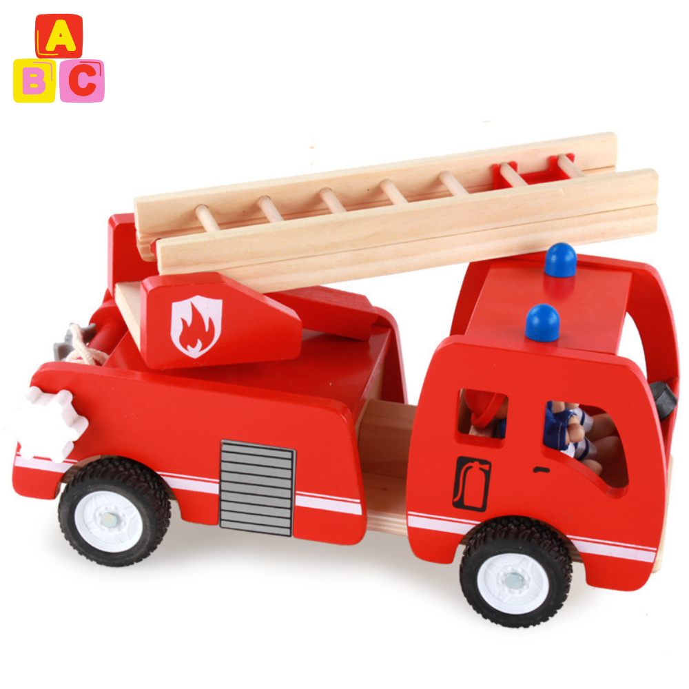 CAMION DE BOMBEROS EDUCATIVO DE MADERA MONTESSORI - 1