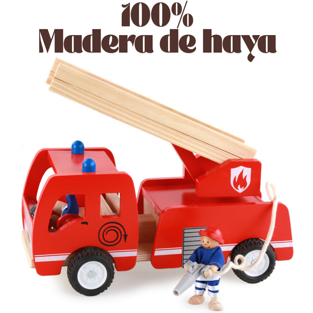 CAMION DE BOMBEROS EDUCATIVO DE MADERA MONTESSORI - 4