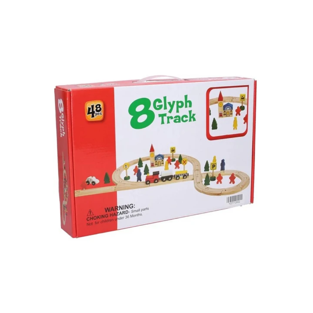 PISTA DE TREN 48 PIEZAS DE MADERA MONTESSORI - 6