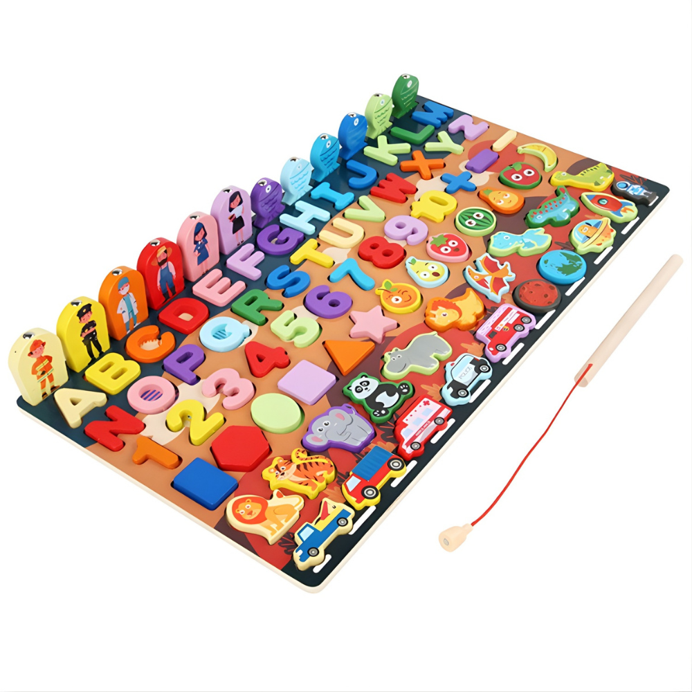 JUEGO EDUCATIVO MULTIFUNCION 7 EN 1 DE MADERA MONTESSORI - 1