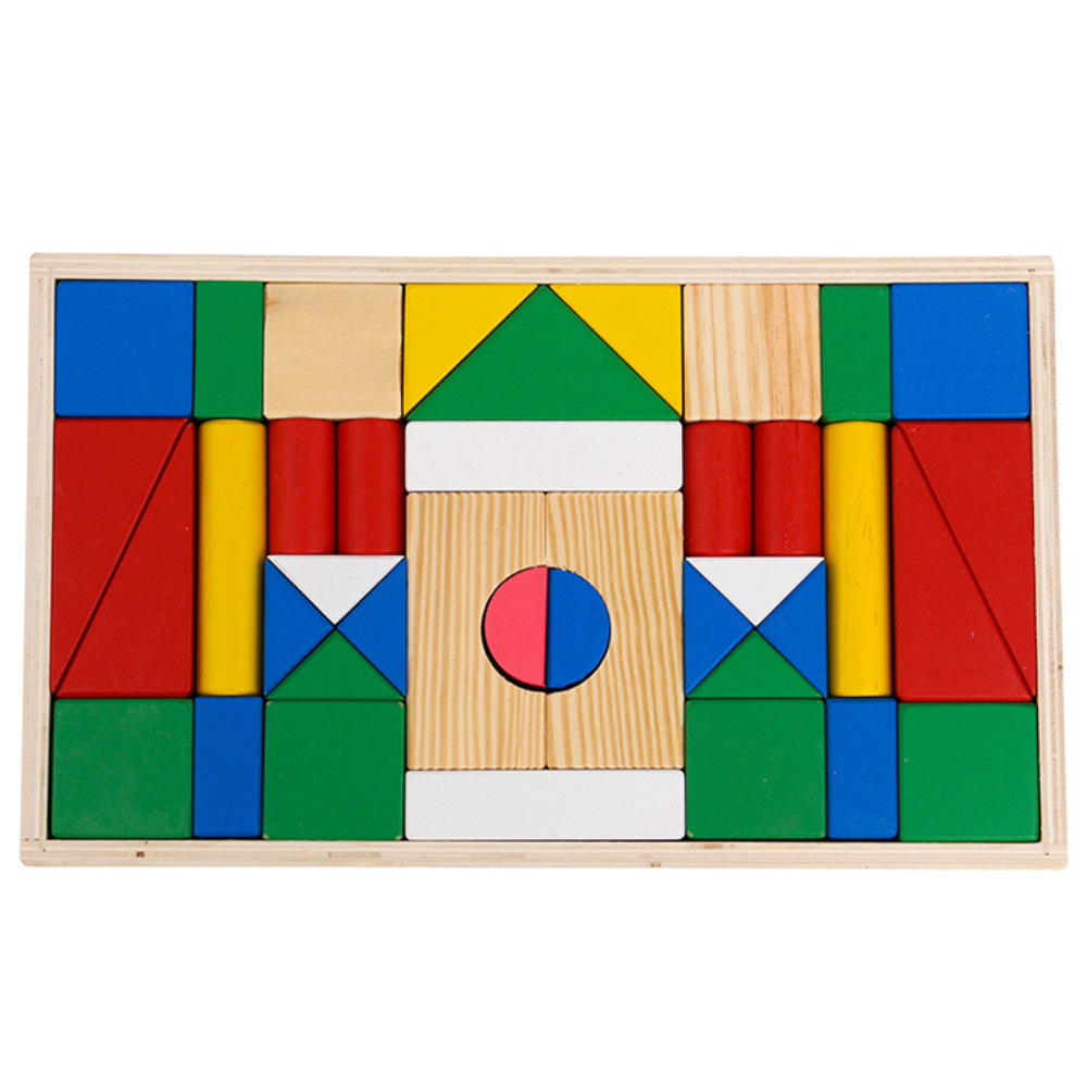 CAJA DE BLOQUES DE MADERA EDUCATIVA MONTESSORI - 4