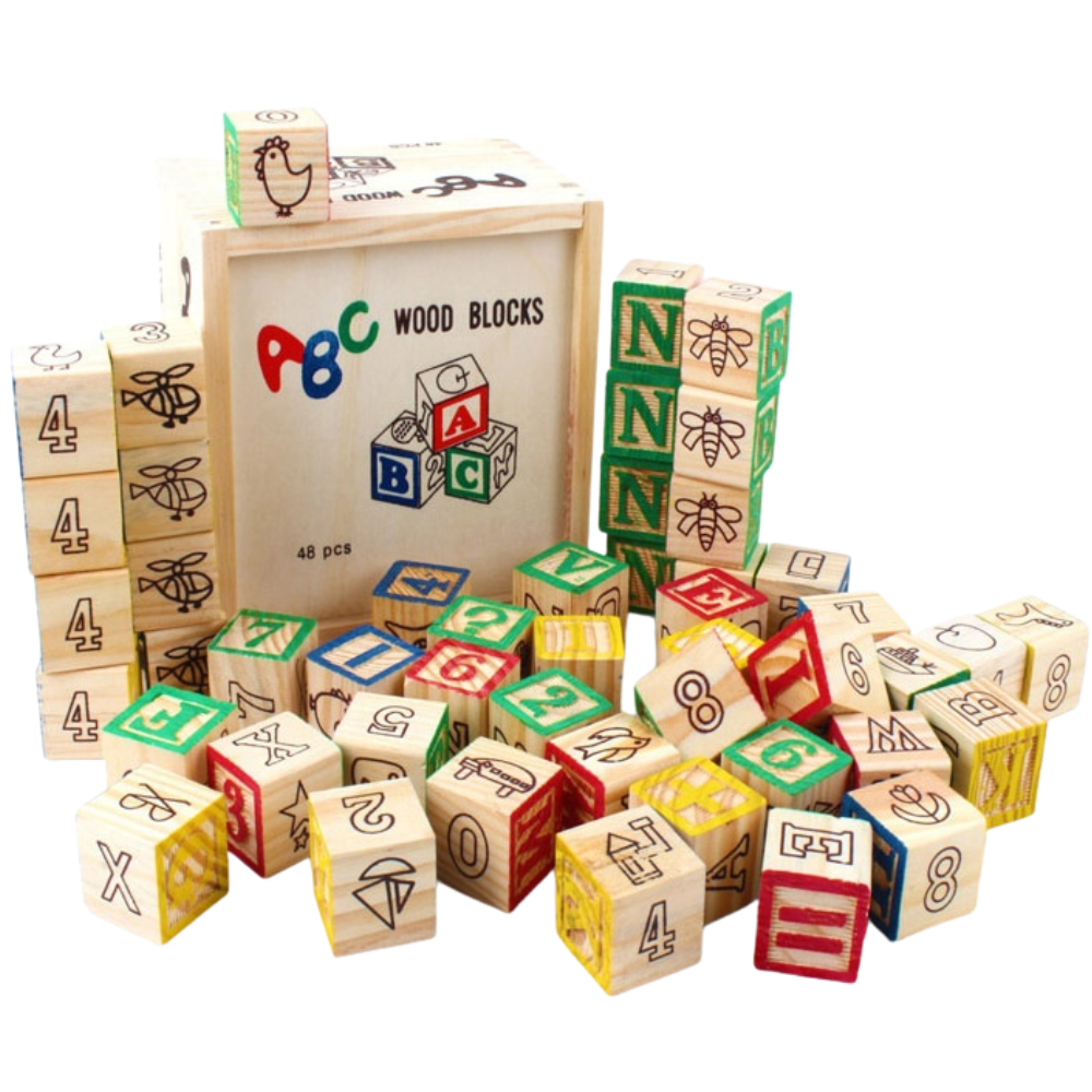 CUBO ABC 48 PIEZAS EDUCATIVO MONTESSORI - 1