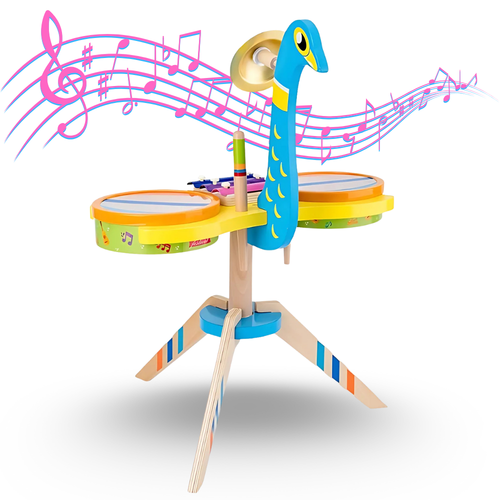 TAMBOR MUSICAL PAVO REAL DE MADERA MONTESSORI - 1
