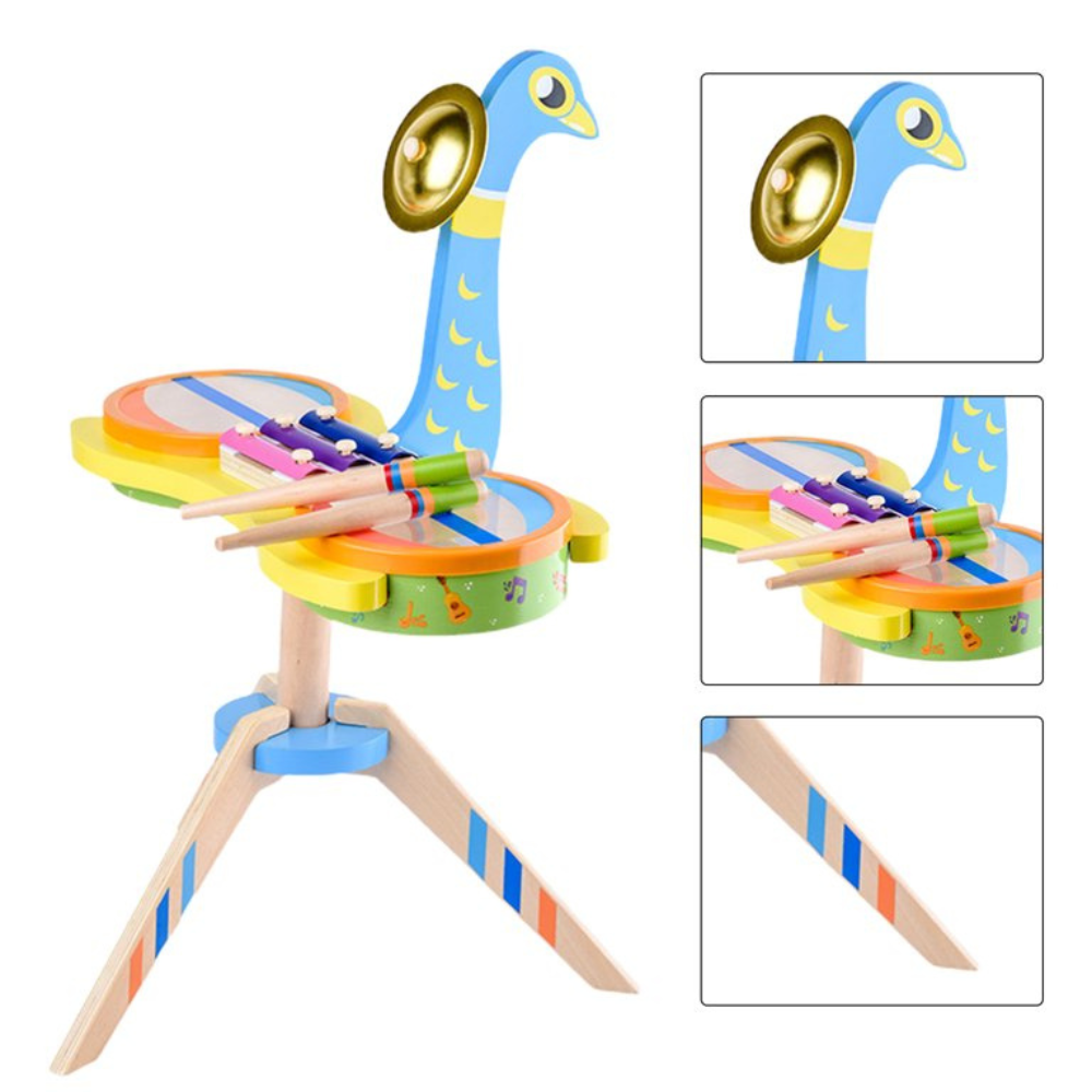 TAMBOR MUSICAL PAVO REAL DE MADERA MONTESSORI - 4
