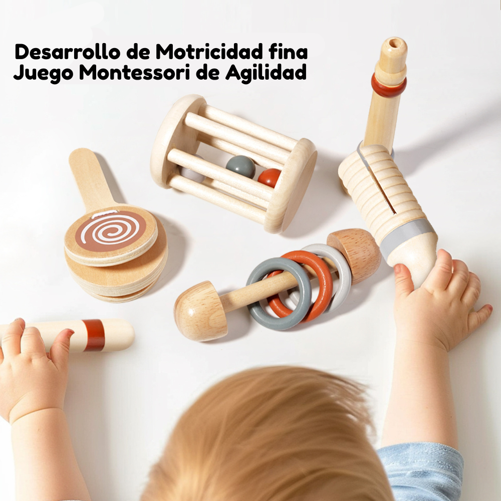 SET MUSICAL 6 PIEZAS AZUL DE MADERA MONTESSORI - 2