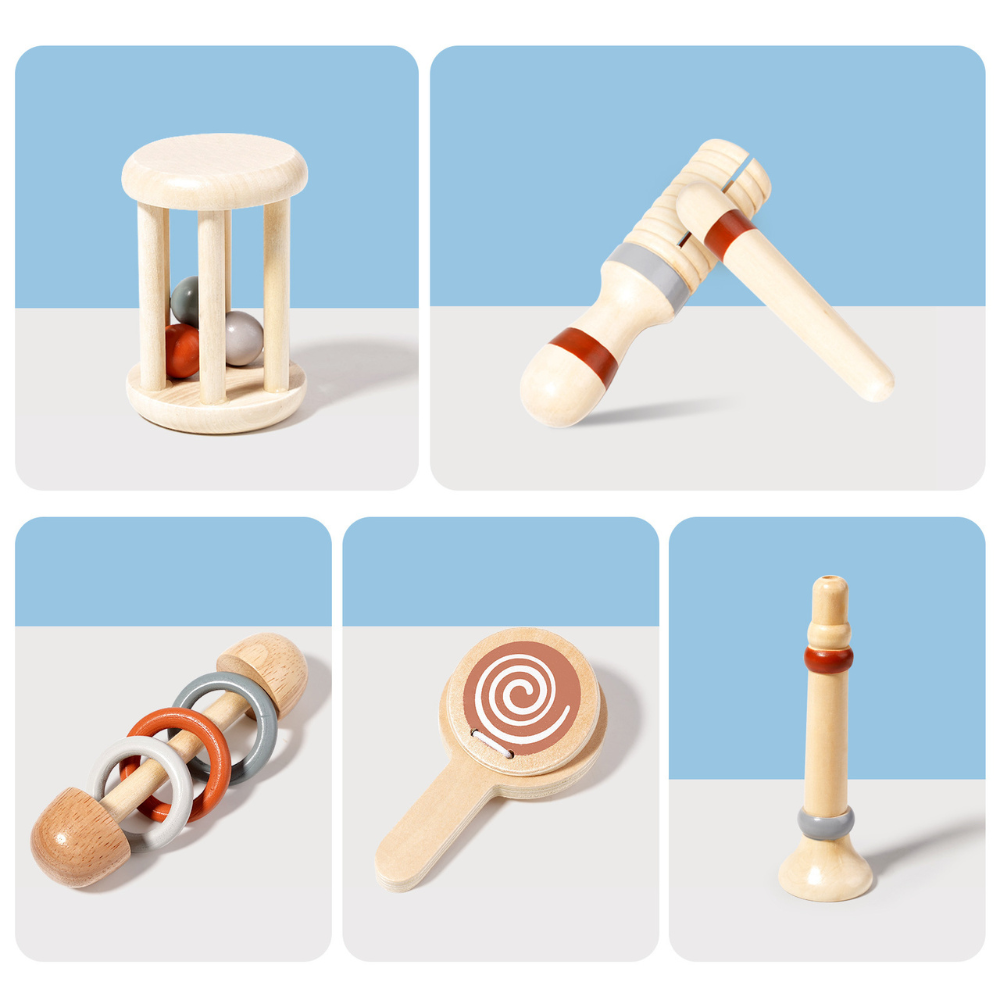 SET MUSICAL 6 PIEZAS AZUL DE MADERA MONTESSORI - 4