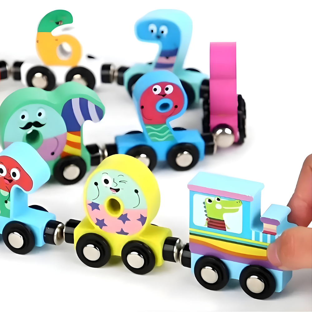 TREN DE NUMEROS IMANTADOS DE MADERA MONTESSORI - 1