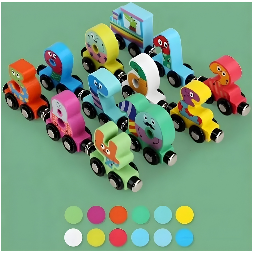 TREN DE NUMEROS IMANTADOS DE MADERA MONTESSORI - 2