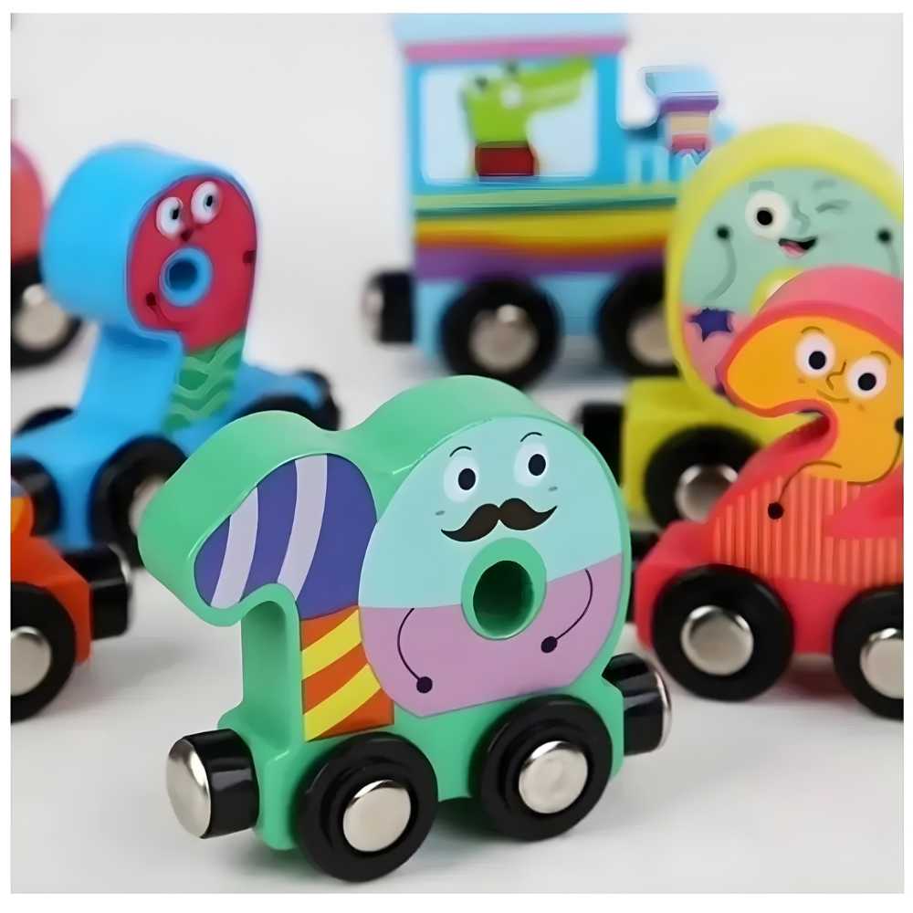 TREN DE NUMEROS IMANTADOS DE MADERA MONTESSORI - 4