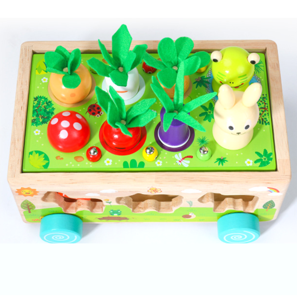 CARRO DE MADERA CON FIGURA DE ANIMAL MONTESSORI - 2