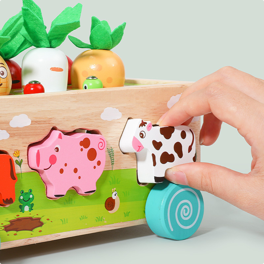 CARRO DE MADERA CON FIGURA DE ANIMAL MONTESSORI - 7