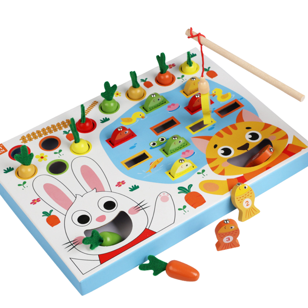 UEGO DE PESCA CON CONEJO EDUCATIVO MONTESSORI - 1