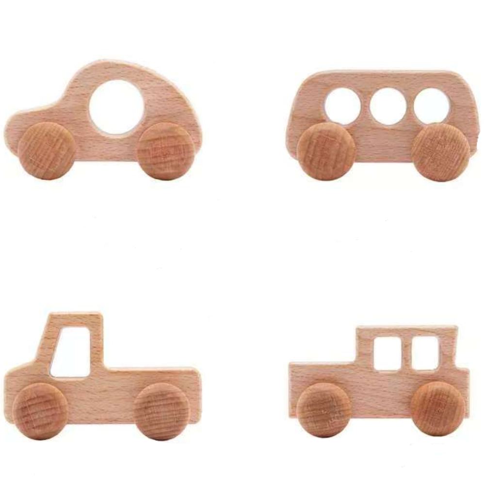 SET DE 4 AUTOS PEQUEÑOS EDUCATIVOS MONTESSORI - 1