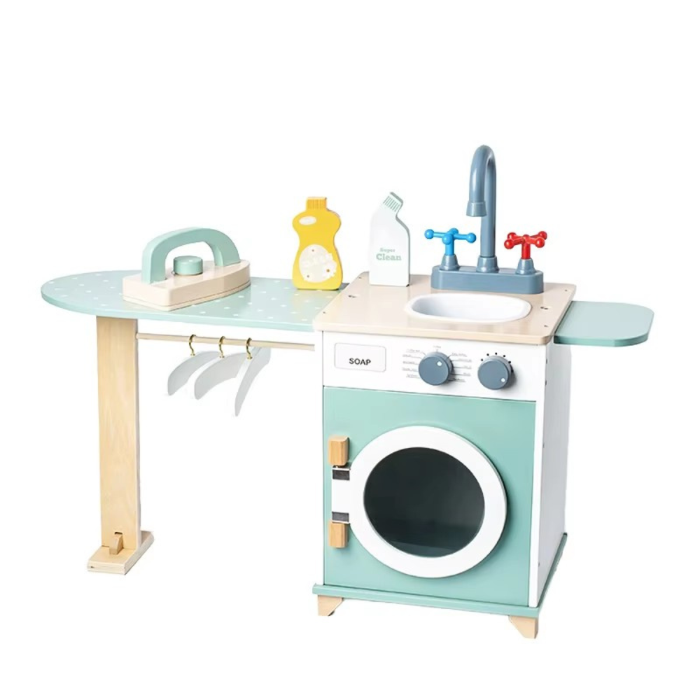 SET DE LAVANDERIA DE MADERA MONTESSORI - 1