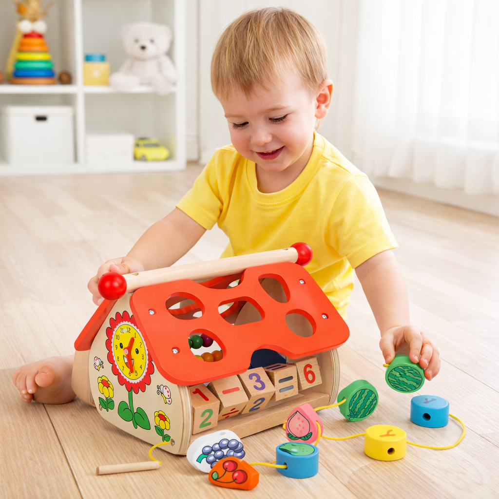 CASA EDUCATIVA JUEGO DE ENCAJE DE MADERA MONTESSORI - 5