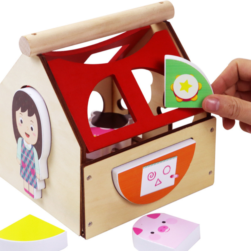 CASA JUEGO DE ENCAJE DIDACTICO DE MADERA MONTESSORI - 4