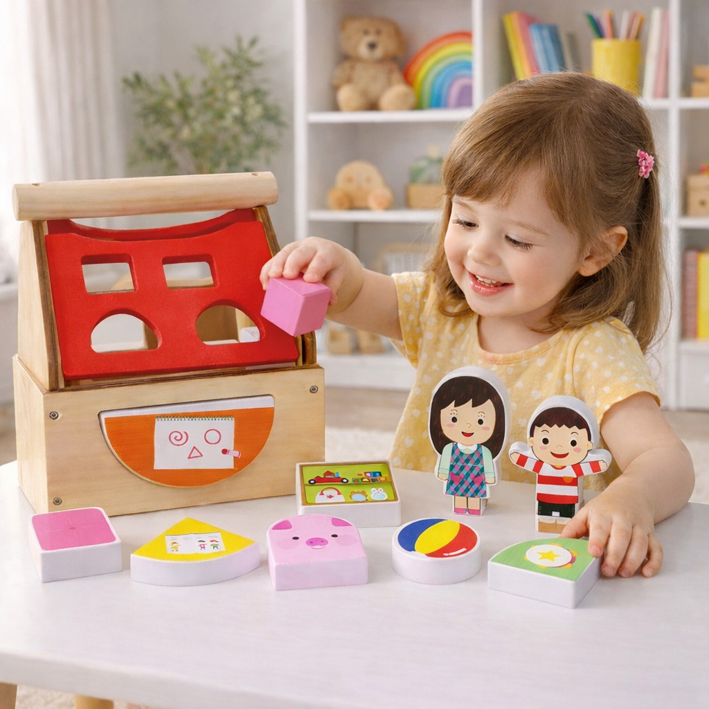 CASA JUEGO DE ENCAJE DIDACTICO DE MADERA MONTESSORI - 7