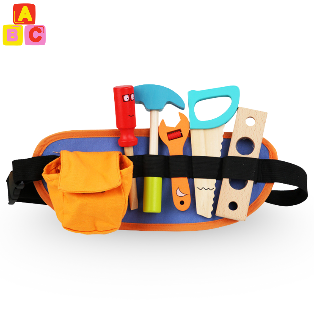 BOLSA PORTA HERRAMIENTAS INFANTIL DE MADERA MONTESSORI - 1