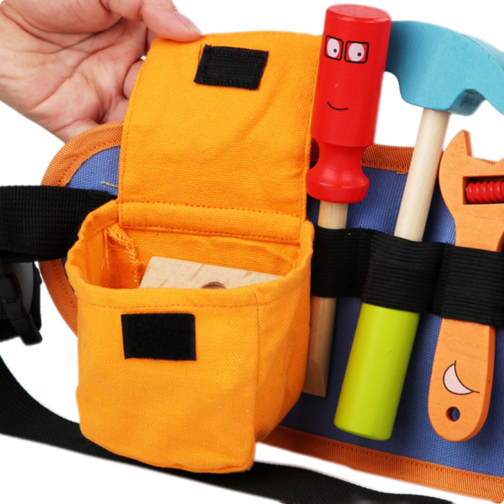 BOLSA PORTA HERRAMIENTAS INFANTIL DE MADERA MONTESSORI - 3