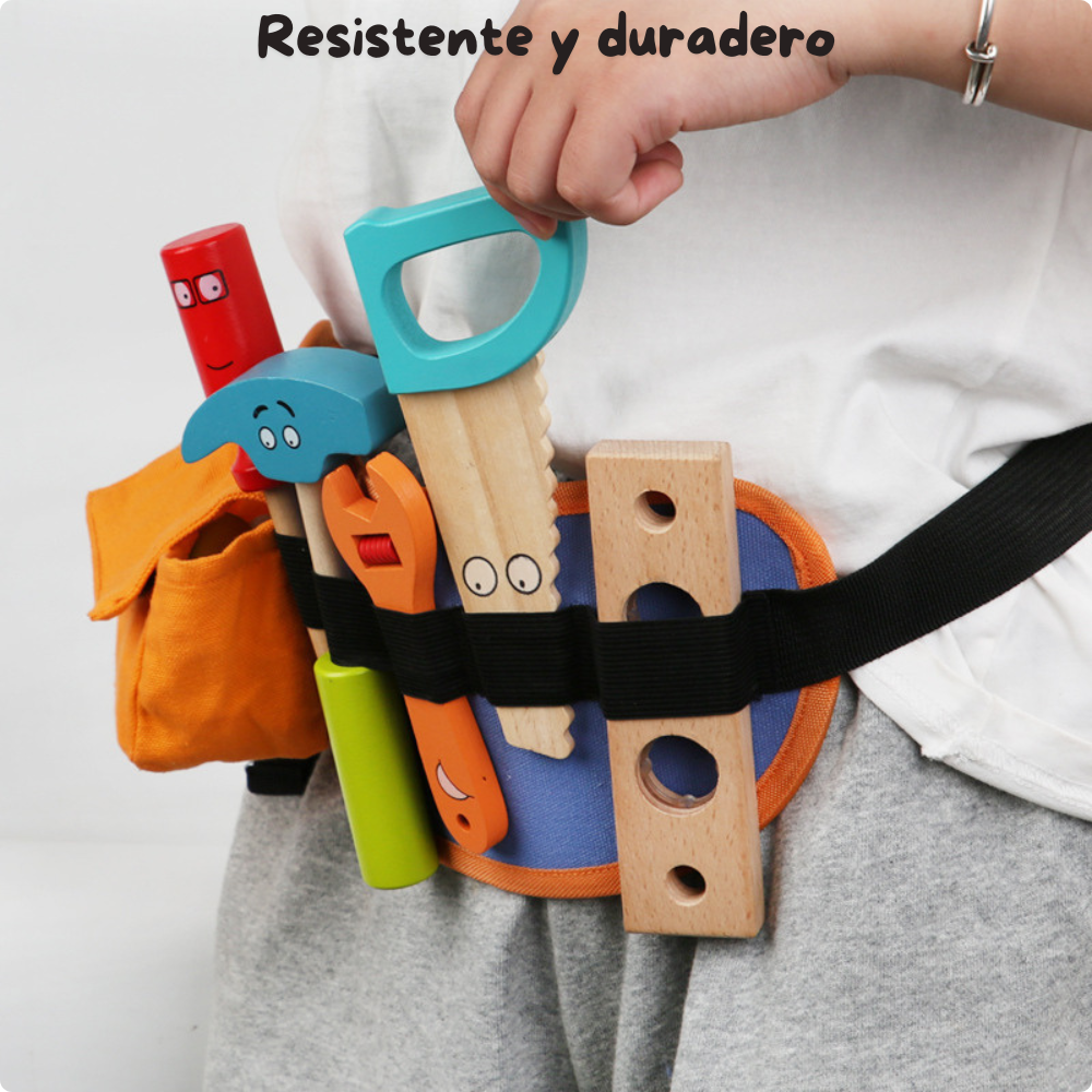BOLSA PORTA HERRAMIENTAS INFANTIL DE MADERA MONTESSORI - 4